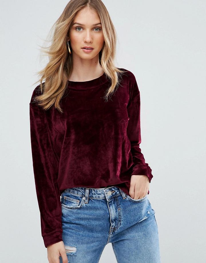 Pepe Jeans Marisa Velvet Sweatshirt - Red