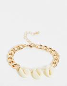 Topshop Shell And Chain Wristwear In Gold