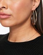 Asos Design Hoop Earrings In Large Cross Over Design In Gold Tone