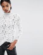 Y.a.s Ally Long Sleeve Lace Top - Snow White