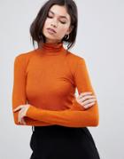 Y.a.s Roll Neck Fine Gauge Sweater-orange