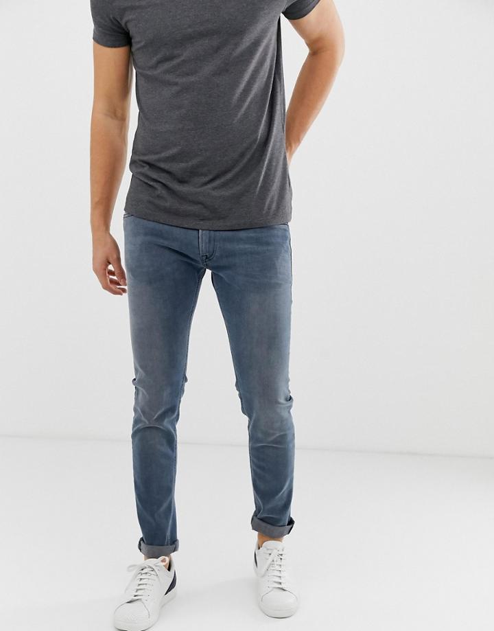 Replay Jondrill Power Stretch Skinny Jeans In Blue/black - Blue