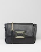 Asos Soft Shoulder Bag With Metal Clasp - Black