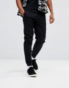 Timberland Slim Fit Chino Joggers Nylon Elasticated Hem In Black - Black
