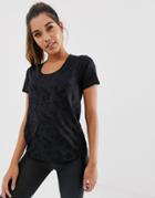 Asos 4505 T-shirt In Sheer Camo - Black