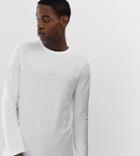 Asos Design Tall Organic Long Sleeve T-shirt With Crew Neck In White - White