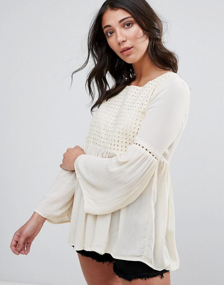Only Lupina Flared Sleeve Blouse - White