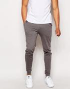 Asos Jersey Super Skinny Joggers In Charcoal Marl - Gray
