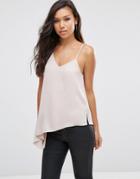 Asos Asymmetric Strap Detail Cami Top - Mink