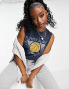 Tommy Jeans Sleeveless Basketball Tank Top In Navy