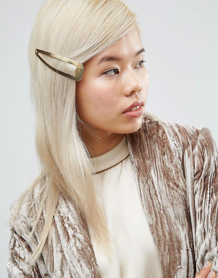 Asos Oversize Gold Snap Hair Clip - Gold