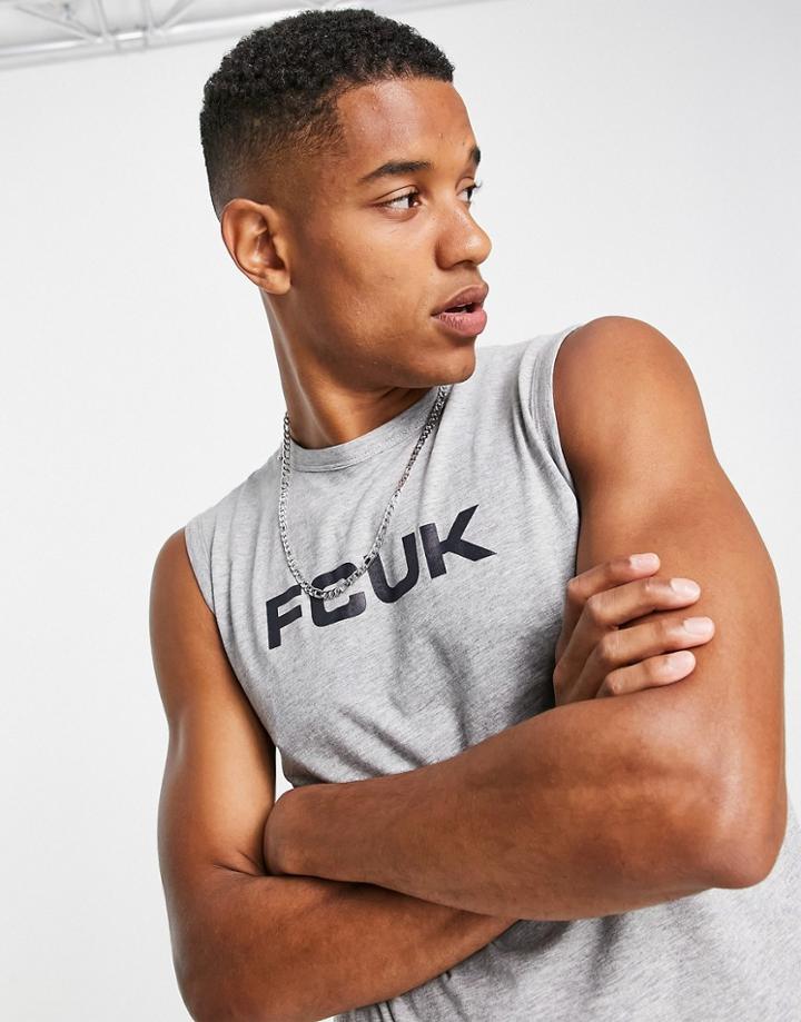Fcuk Sleeveless T-shirt Tank In Gray-grey