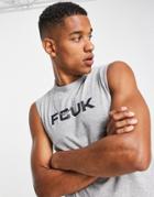 Fcuk Sleeveless T-shirt Tank In Gray-grey