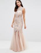 Forever Unique Kassidy Embellished Maxi Dress With Net Skirt - Cream
