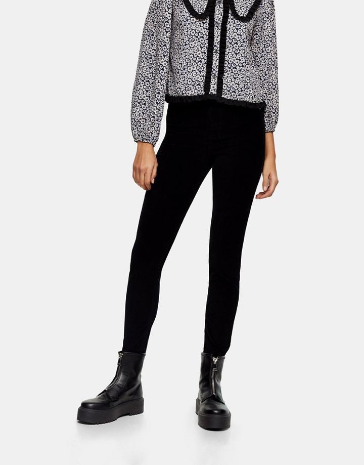 Topshop Cord Jamie Jean In Black