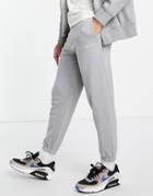 Night Addict Back Print Connected Sweatpants In Gray