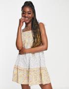 Influence Bow Tie Strap Cami Mini Dress In Mixed Floral-multi