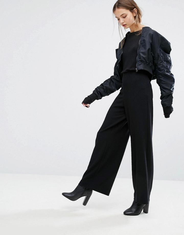 Weekday Wide Leg Pant - Black