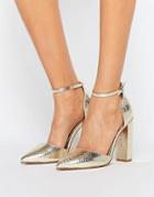 Asos Penalty Pointed High Heels - Gold