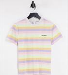 Collusion Unisex Vintage Fit T-shirt In Pastel Stripe In Pique-multi