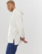 Asos Design Oversized Hoodie With Step Hem In Beige