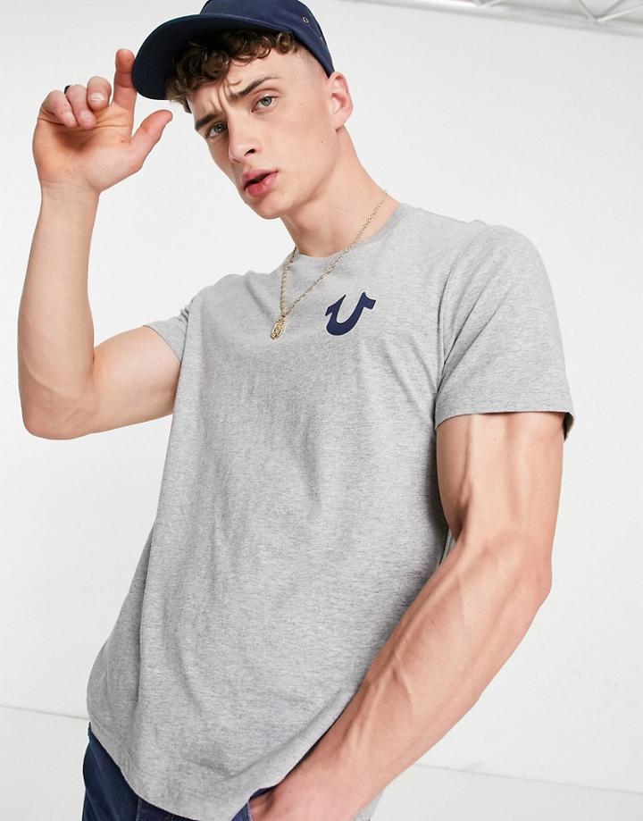 True Religion Back Print Crew Neck T-shirt-grey