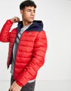 Lacoste Sport Padded Hooded Jacket-red