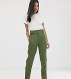 Y.a.s Tall Button Detail Peg Pants - Green