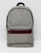 Asos Design Backpack In Vintage Check Print - Brown
