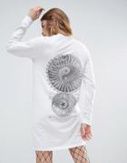 Asos Ying Yang Print T-shirt Dress - White