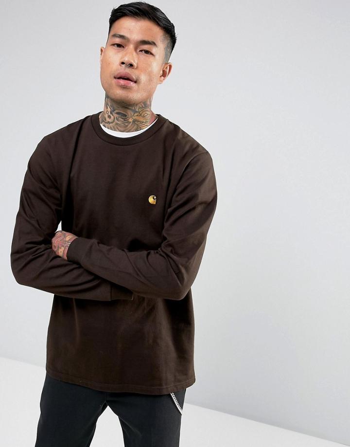Carhartt Wip Long Sleeve Chase Regular Fit T-shirt - Brown