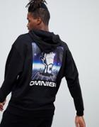 Asos Design Oversized Hoodie With Digital Back Print - Black