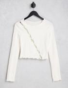 Na-kd Cotton Asymmetric Button Top In Cream - Cream-white