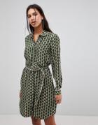 Y.a.s Pisa Tile Print Shirt Dress - Green