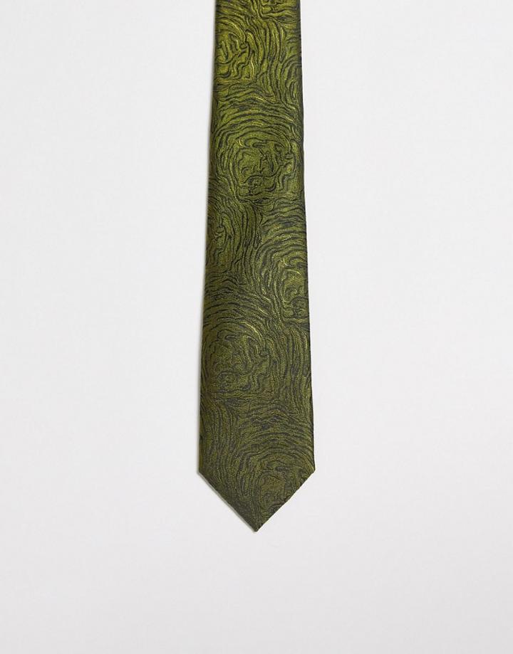 River Island Marble Tie In Khaki-green