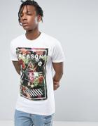 Reason Logo T-shirt In White With Floral Print - White