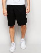 Lindbergh Loose Shorts With Fold Over Front In Black - Black