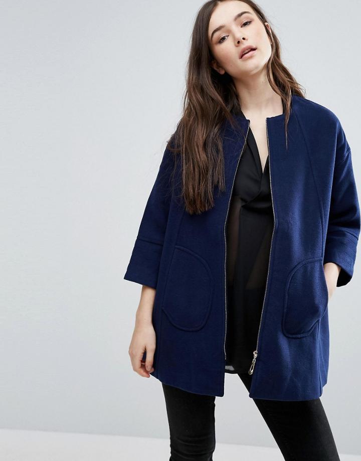 Lavand Swing Coat In Navy - Navy