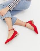 Asos Design Molly Flat Shoes - Red