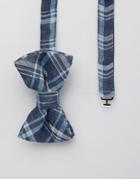 Ted Baker Bow Tie In Check - Navy