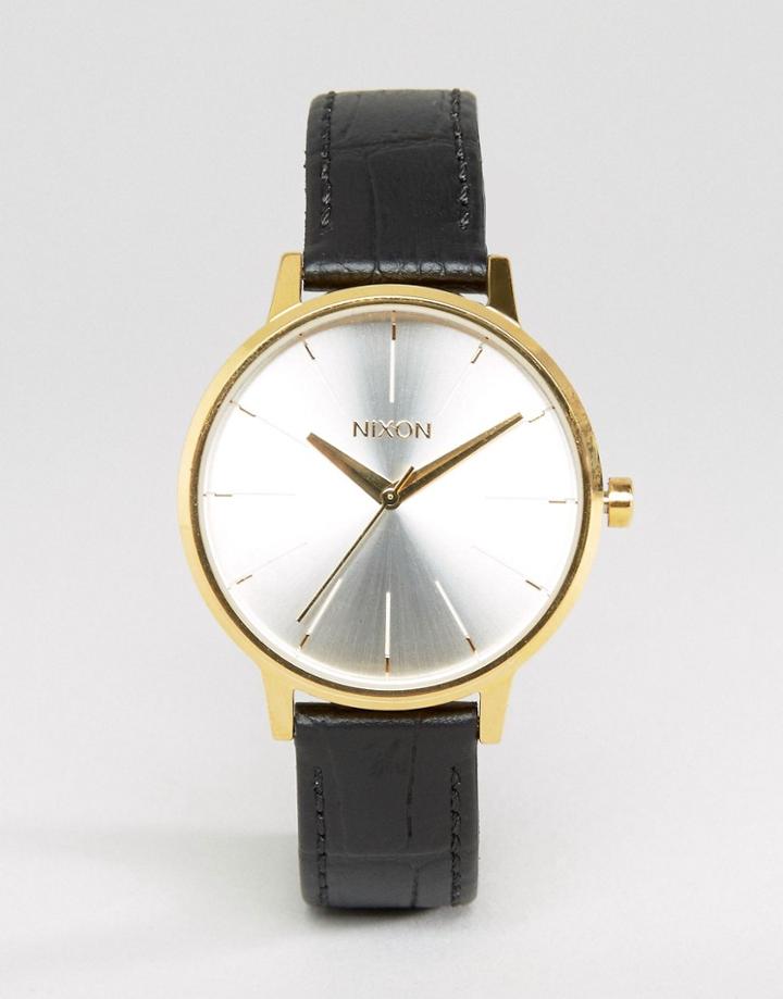 Nixon Kensington Black Leather Watch - Black