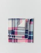7x Pocket Square Check Print In Box - Pink