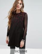 Religion Jersey Tank Top In Red Leopard Ombre Print - Red
