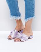 Asos Foggy Bow Leather Sandals - Purple