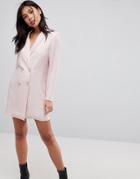 Asos Ultimate Tux Blazer Mini Dress With Pearl Buttons - Beige