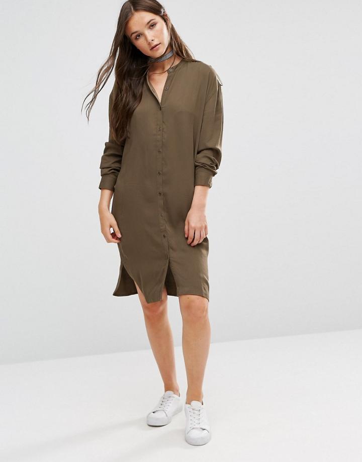 B.young Longline Shirt Dress - Green