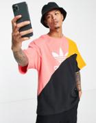 Adidas Originals Adicolor Bold Mixing Wovens T-shirt In Multi-black