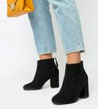 Asos Design Wide Fit Beacon Zip Ankle Boots-black