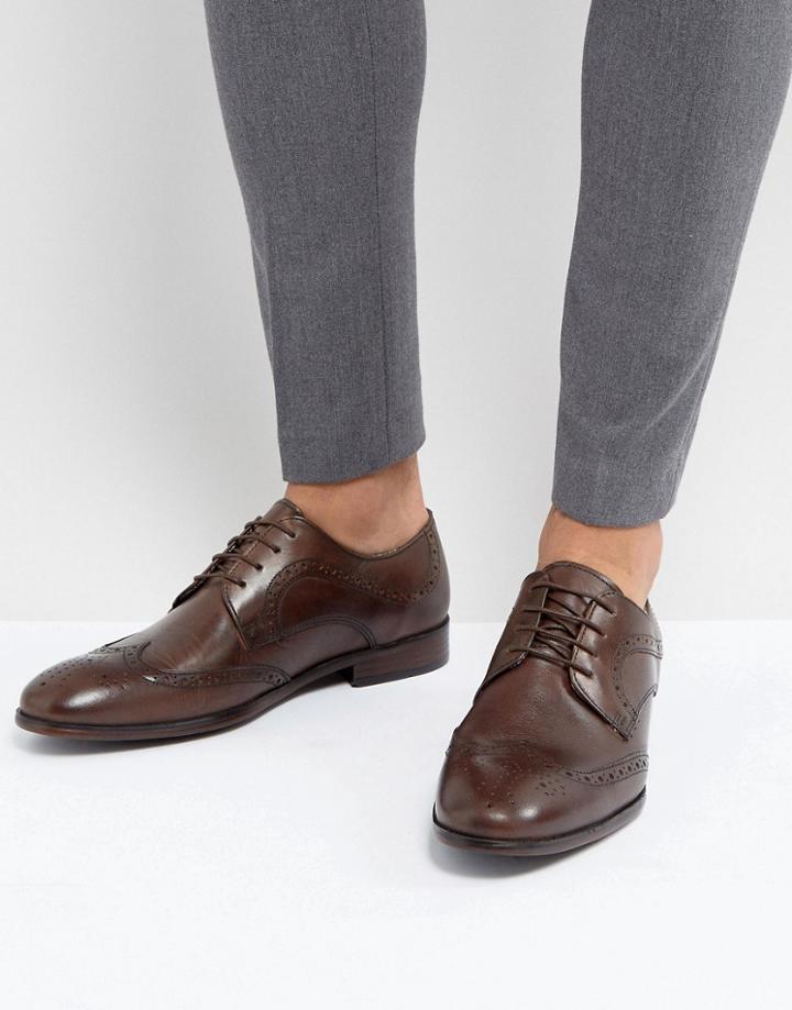 Red Tape Smart Brogues In Brown - Black