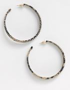River Island Hoops In Snake-gold